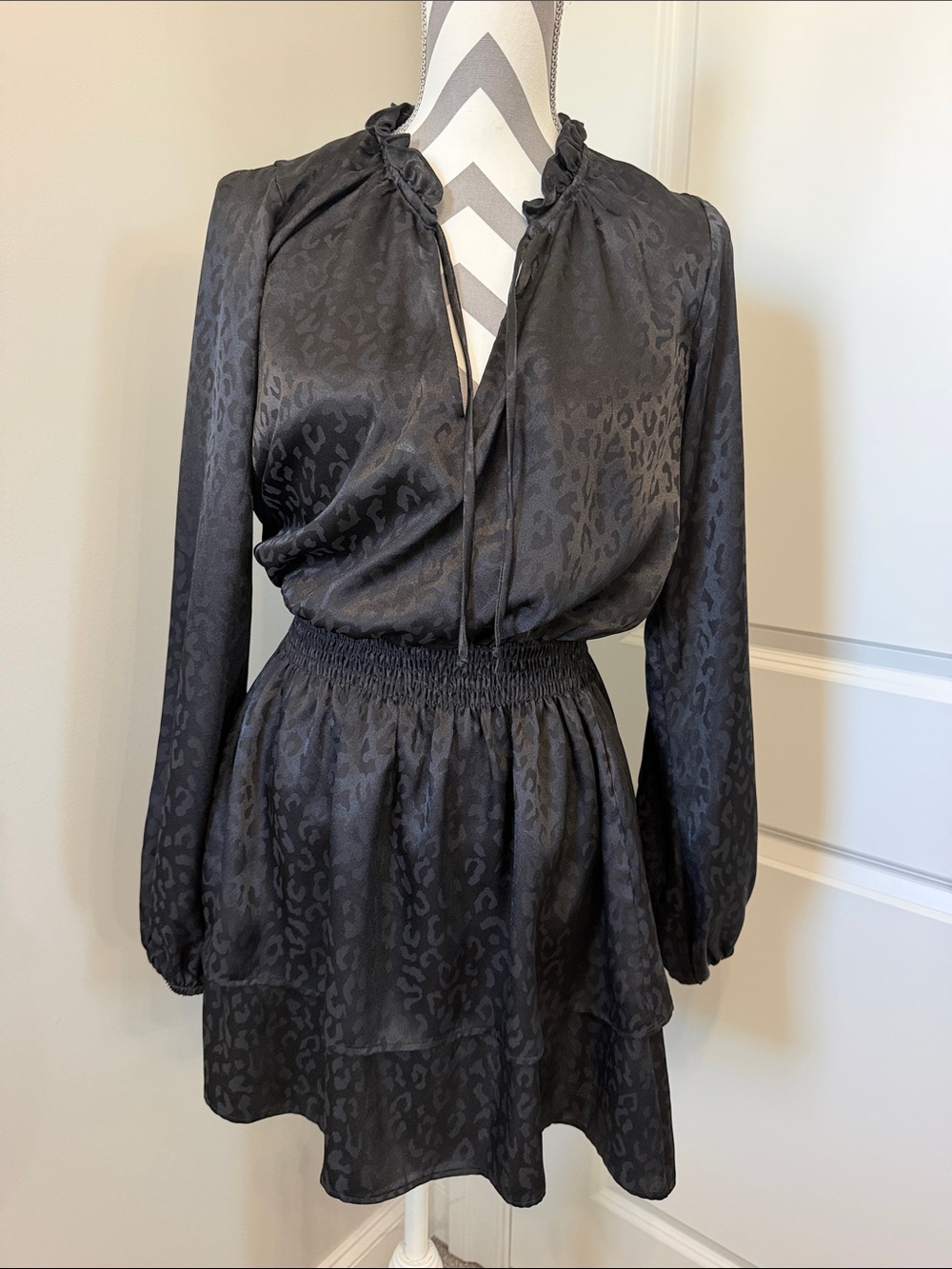 Show Me Your Mumu Tatum Mini Dress Black Cheetah Size S